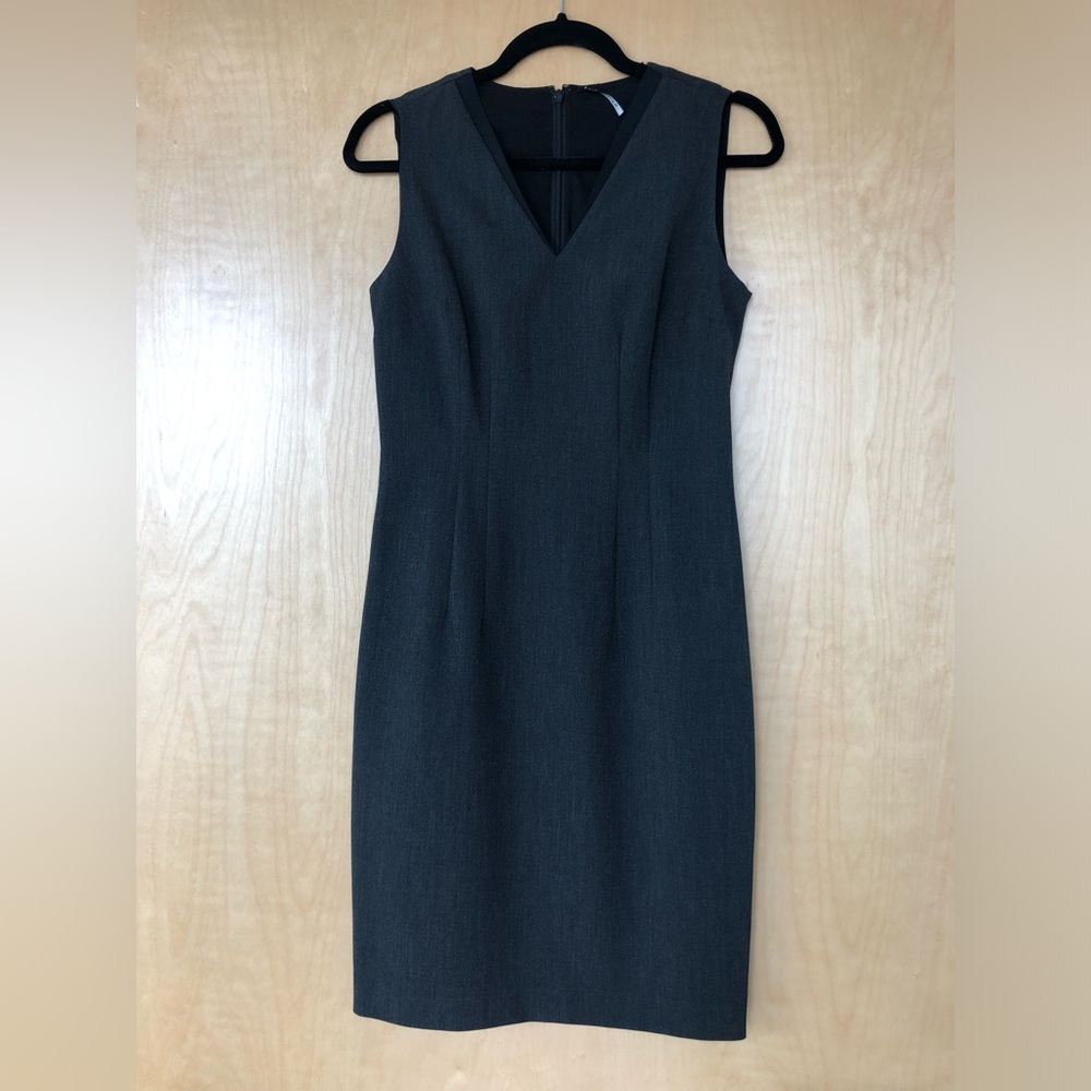 Elie Tahari Charcoal Sleeveless Midi Dress